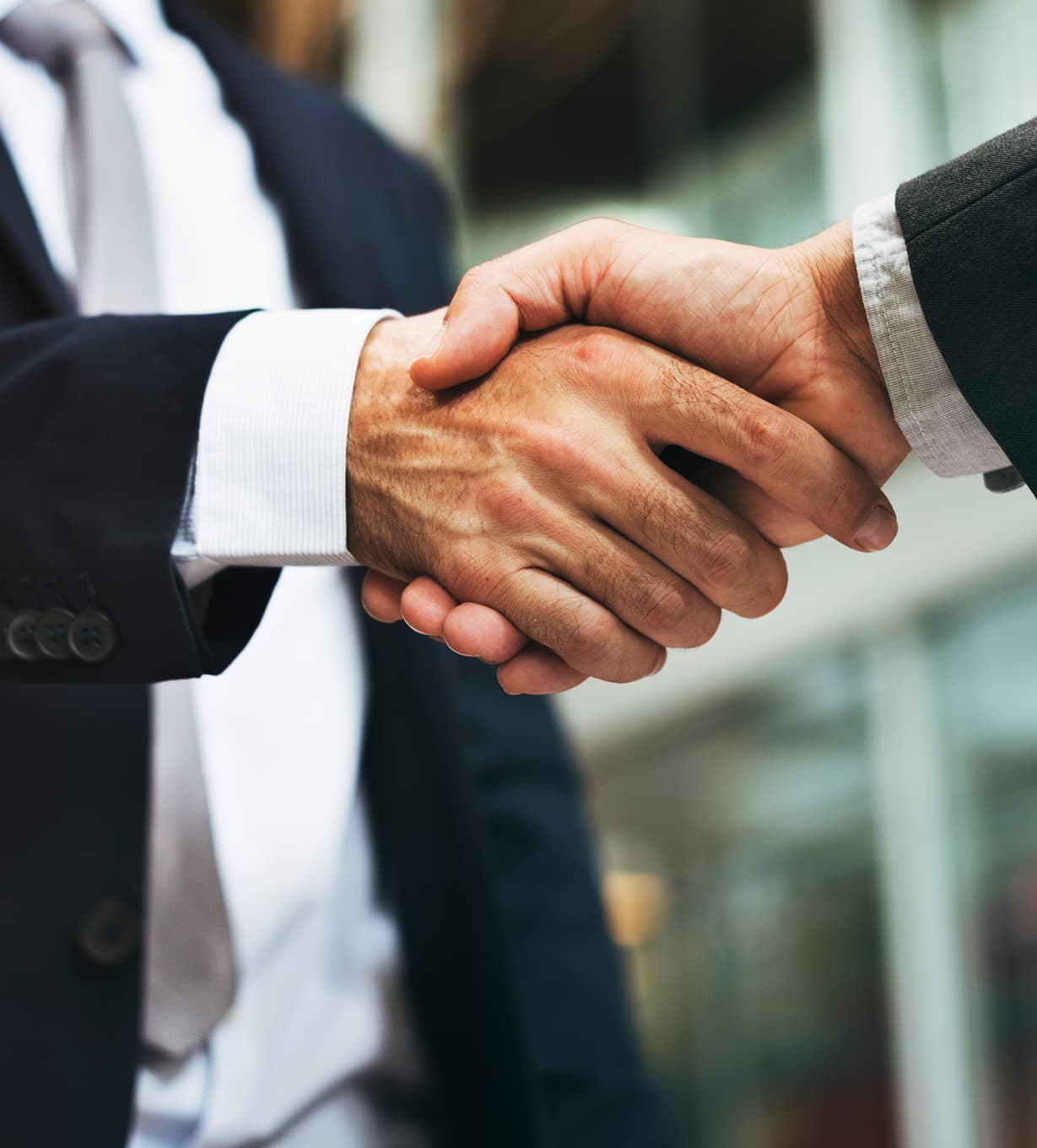 Business professionals shaking hands